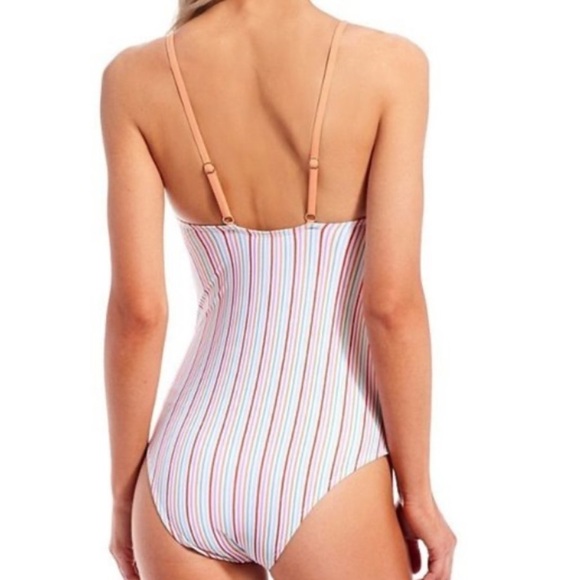Roller Rabbit Multicolor Striped One Piece Scoop Neck Swimsuit - Picture 11 of 12